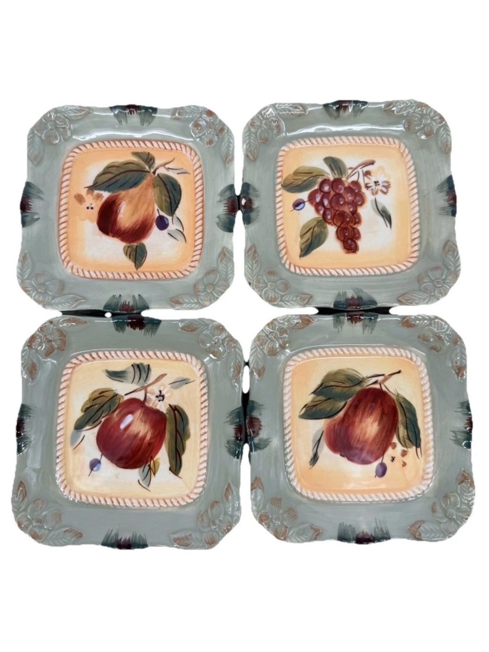 Fruit Charcuterie Plates Certified International Pamela Gladding Square Set of 4